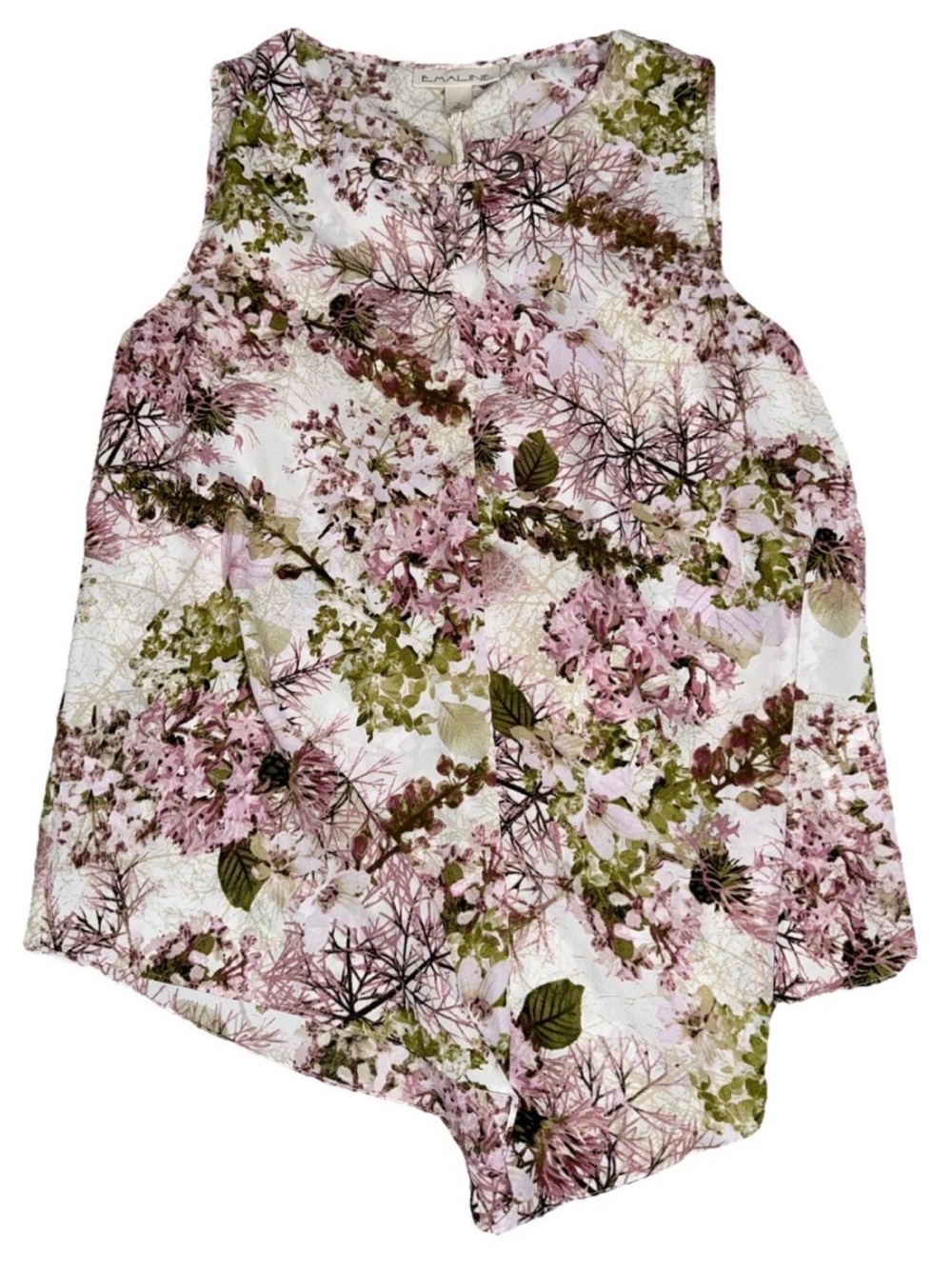 ☀️ $5 sale MEDIUM WOMEN’S EMALINE SLEEVELESS BLOUSE TANK TOP FLORAL SHIRT